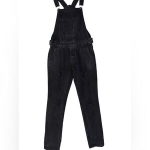RUDE Black Denim Overalls